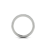 Sincerely, Springer's Wedding Band Sincerely, Springer's by Vlora 18k White Gold Double Row Baguette and Round Diamond Band - 0.72ctw