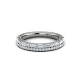 Sincerely, Springer's Wedding Band Sincerely, Springer's by Vlora 18k White Gold Double Row Baguette and Round Diamond Band - 0.72ctw