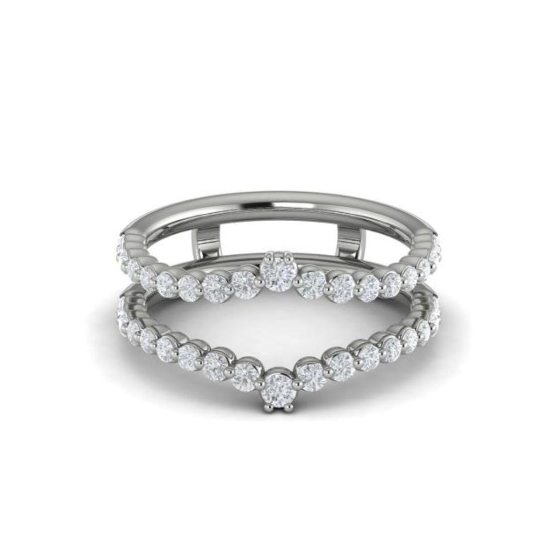 Sincerely, Springer's Wedding Band Sincerely, Springer's by Vlora 18k White Gold Round Diamond Curved Jacket Band – .74ctw