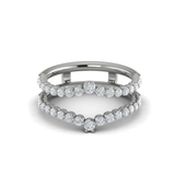 Sincerely, Springer's Wedding Band Sincerely, Springer's by Vlora 18k White Gold Round Diamond Curved Jacket Band – .74ctw