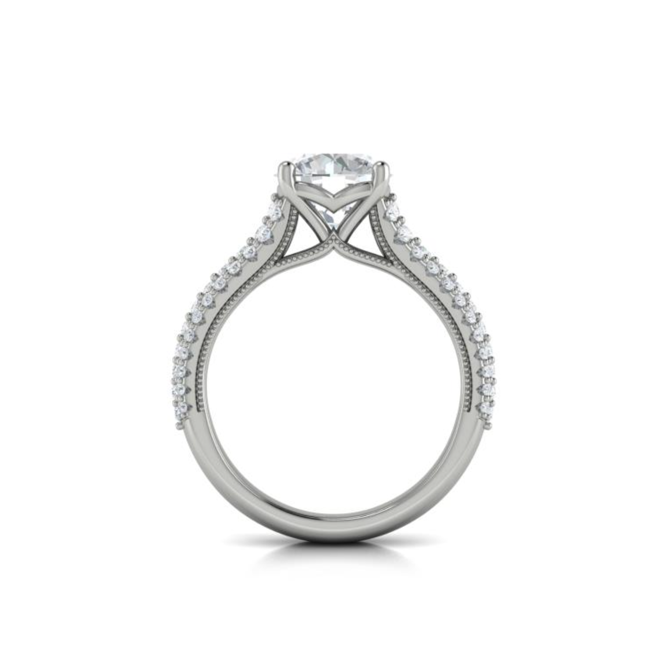 Sincerely, Springer's Engagement Ring Sincerely, Springer's by Vlora 18k White Gold Round Engagement Ring Mounting - 0.68ctw