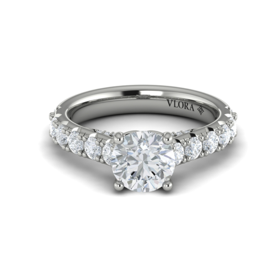 Sincerely, Springer's Engagement Ring Sincerely, Springer's by Vlora 18k White Gold Round Engagement Ring Mounting - 1.01 ctw