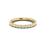 Sincerely, Springer's Wedding Band Sincerely, Springer's by Vlora 18k Yellow Gold Alternating Round & Square Diamond Bezel Band – .32ctw