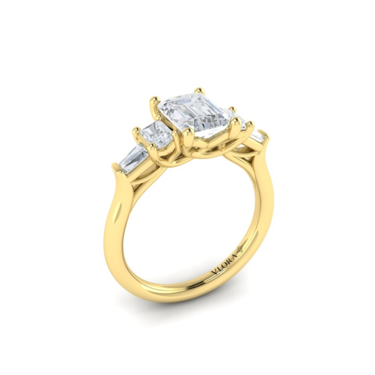 Sincerely, Springer's Engagement Ring Sincerely, Springer's by Vlora 18k Yellow Gold Emerald Cut Five-Stone Engagement Ring Style Mounting