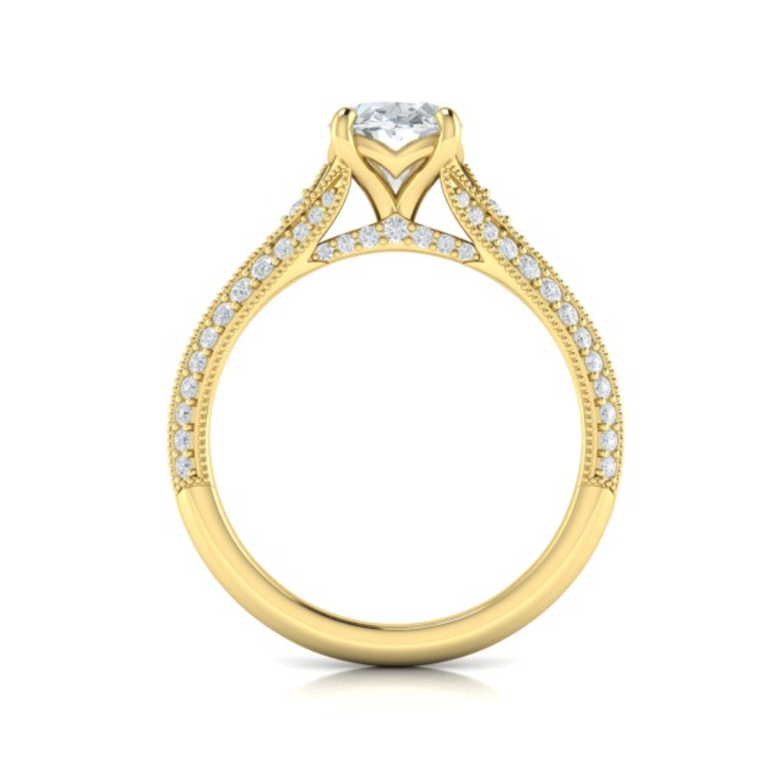 Sincerely, Springer's Engagement Ring Sincerely, Springer's by Vlora Vintage Splendor 18k Yellow Gold Oval Engagement Ring Mounting - 0.39ctw