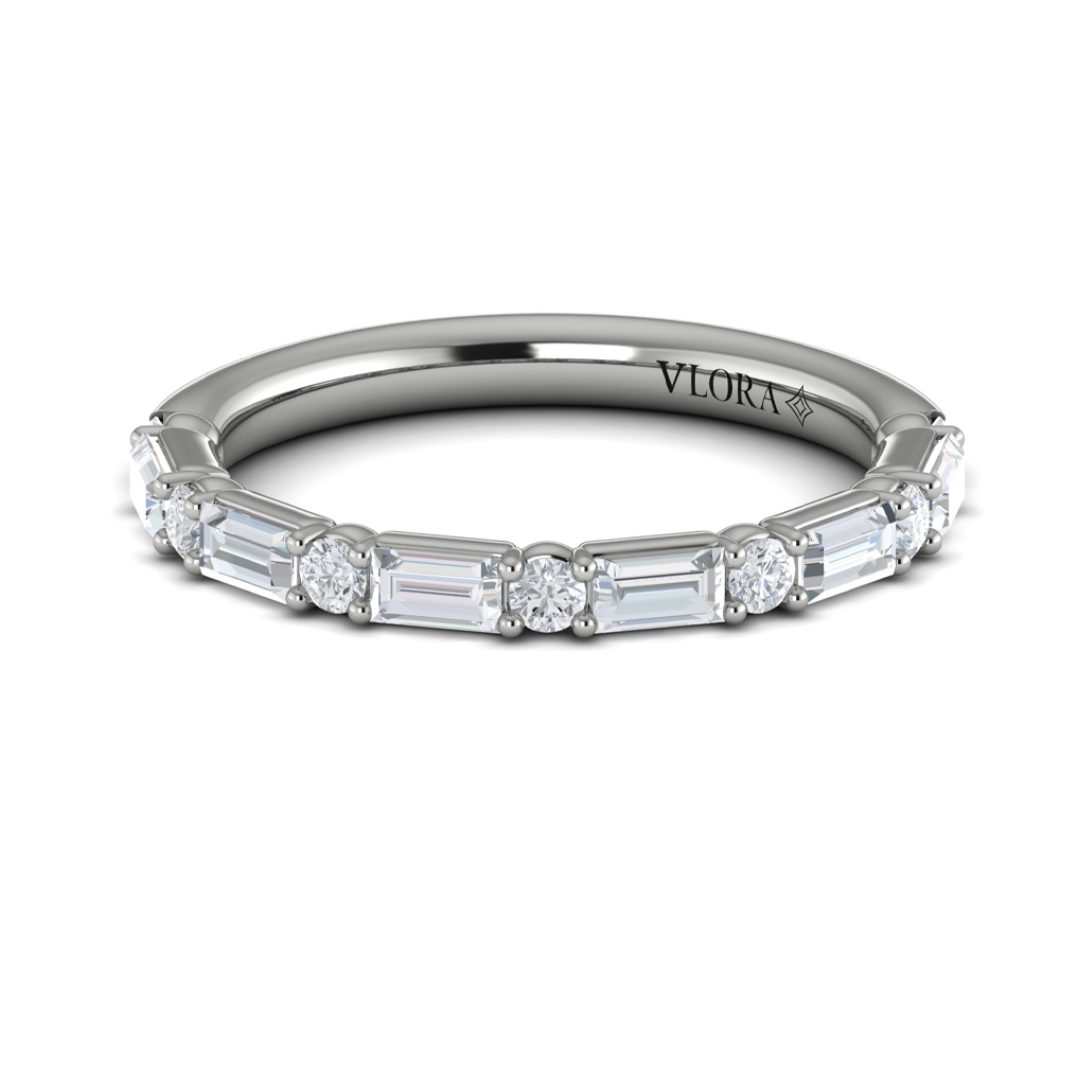 Sincerely, Springer's Springer's Forever Select by Vlora 18K White Gold Alternating Diamond Wedding Band