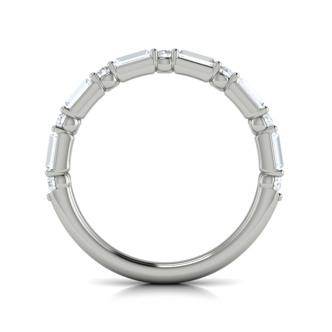 Sincerely, Springer's Springer's Forever Select by Vlora 18K White Gold Alternating Diamond Wedding Band