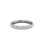 Sincerely, Springer's Springer's Forever Select by Vlora 18K White Gold Three-Row Pavé Diamond Band