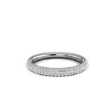 Sincerely, Springer's Springer's Forever Select by Vlora 18K White Gold Three-Row Pavé Diamond Band