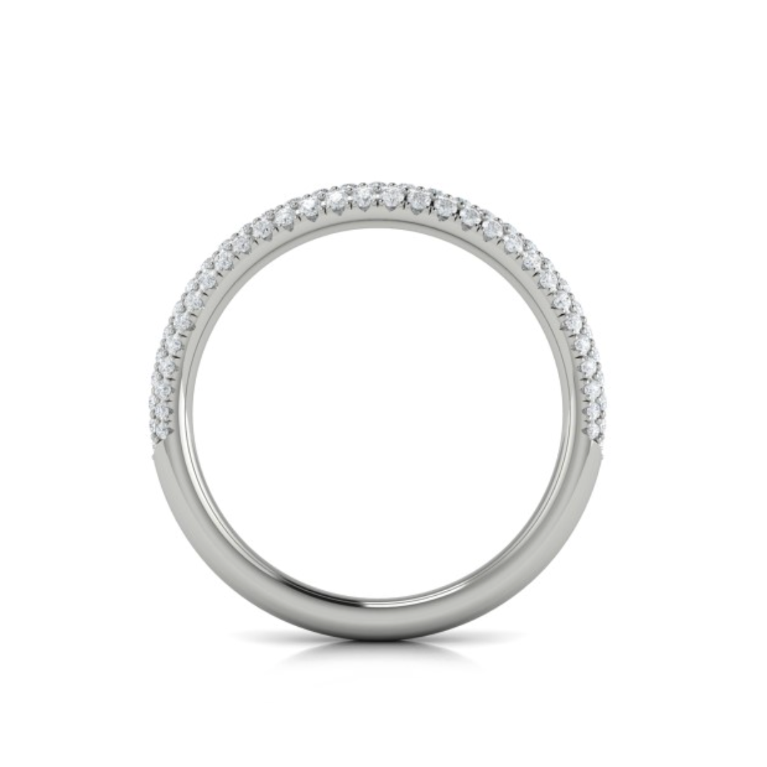 Sincerely, Springer's Springer's Forever Select by Vlora 18K White Gold Three-Row Pavé Diamond Band