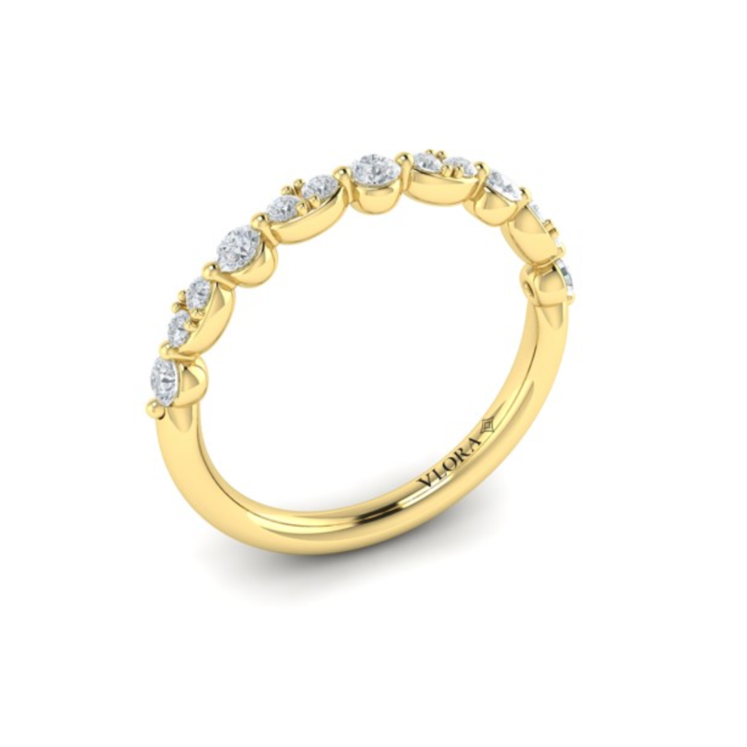 Sincerely, Springer's Springer's Forever Select by Vlora 18K Yellow Gold Marquise-Station Diamond Band