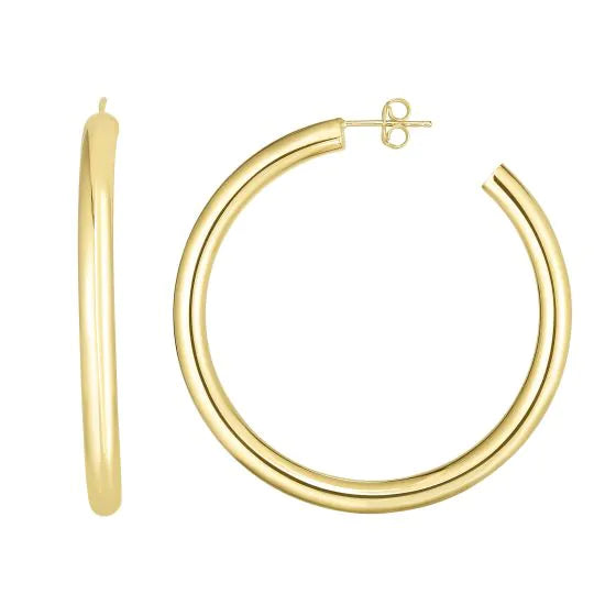 Sincerely, Springer's Earrings Springer's Forever Signature 14k Yellow Gold Polished C Hoop Earring - 40mm
