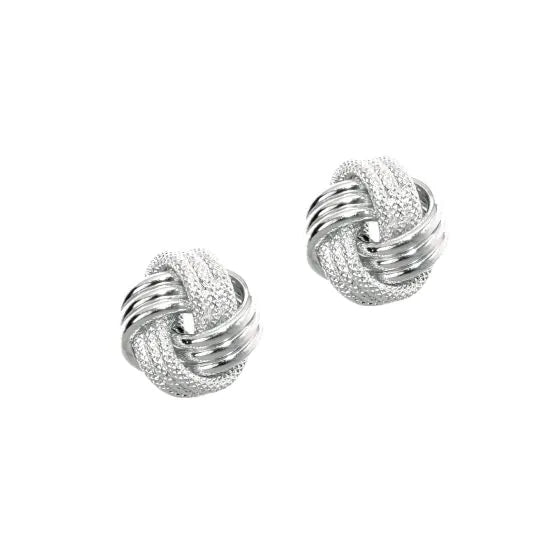 Sincerely, Springer's Earrings Springer's Forever Signature Love Knot Stud Earring - White gold