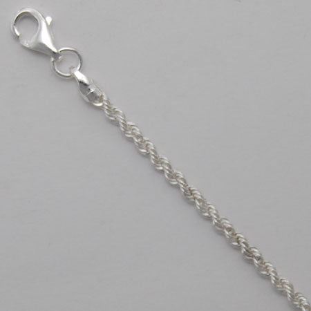 Sincerely, Springer's Sterling Silver 1.7mm Laser Rope Chain