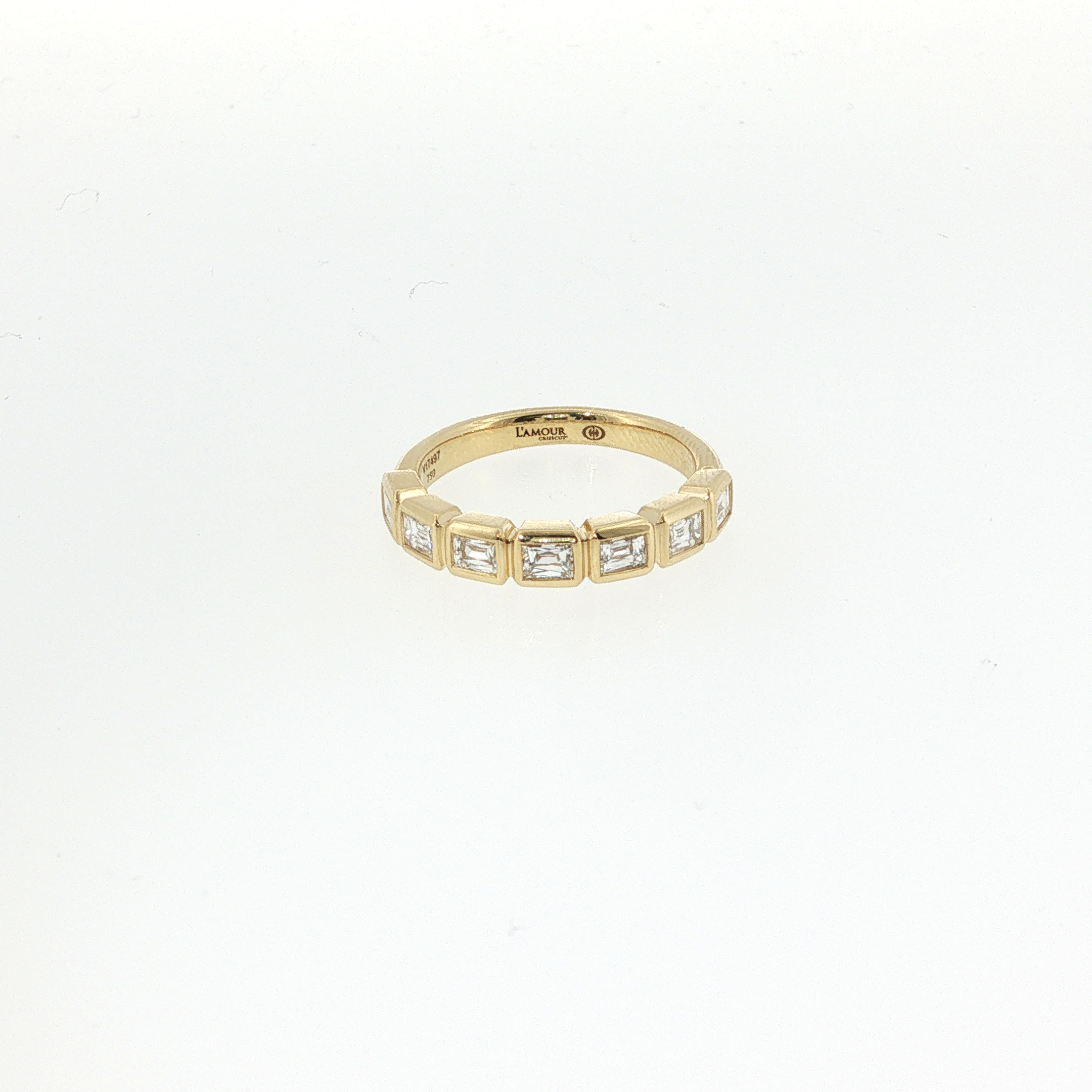 Christopher Designs 18K Yellow Gold Bezel-Set Baguette Diamond Band