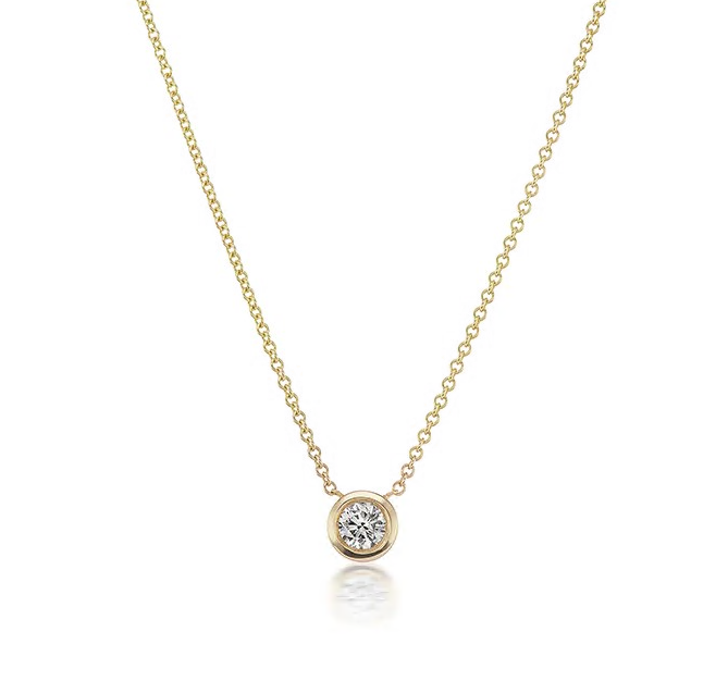 Springer's Collection Necklaces and Pendants 18k Yellow Gold Diamond Solitaire Pendant