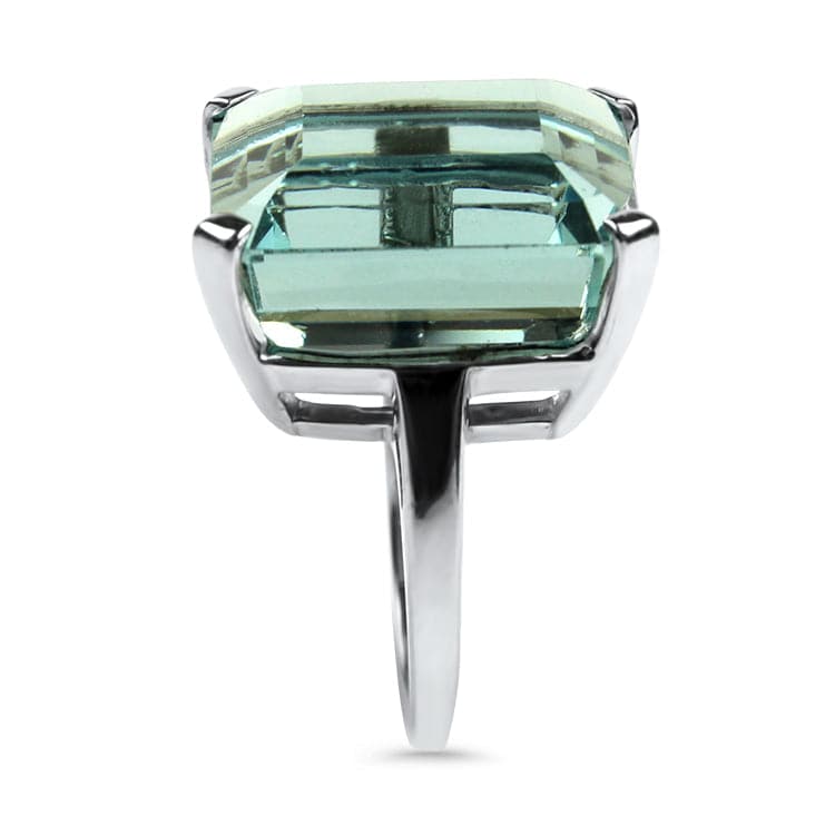 Springer's Collection Ring Estate 14K White Gold Aquamarine Cocktail Ring 7