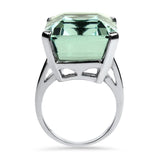 Springer's Collection Ring Estate 14K White Gold Aquamarine Cocktail Ring 7