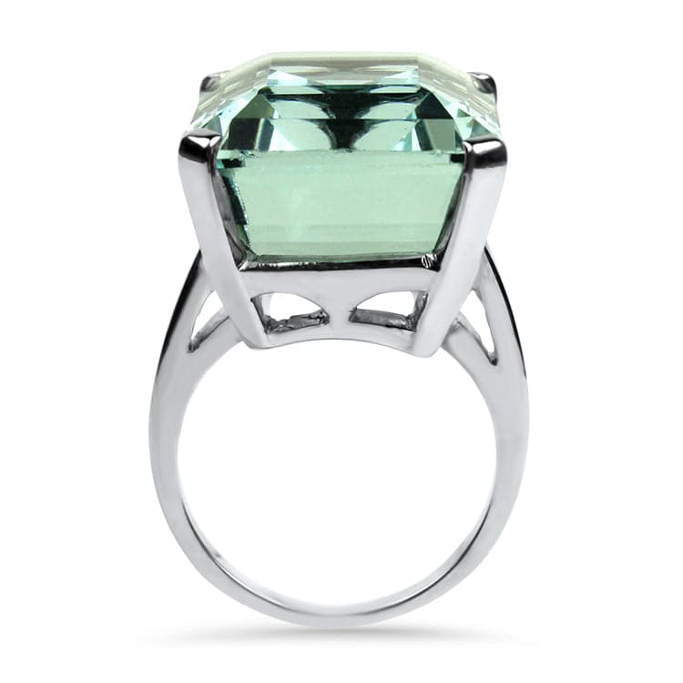 Springer's Collection Ring Estate 14K White Gold Aquamarine Cocktail Ring 7