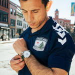 Springer's Collection Watch Hearts of Pine Limited Edition Watch, 40mm, on wrist, Mikey
