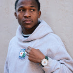 Springer's Collection Watch Hearts of Pine Limited Edition Watch, 40mm, on wrist with sweatshirt