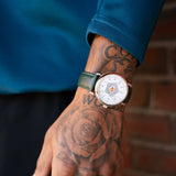 Springer's Collection Watch Hearts of Pine Limited Edition Watch, 40mm, on tattooed wrist