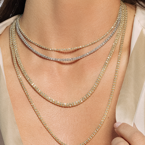Springer's Collection Chain Springer's Collection 14K Two-Tone Gold 2.7mm Fancy Ice Chain, 18"