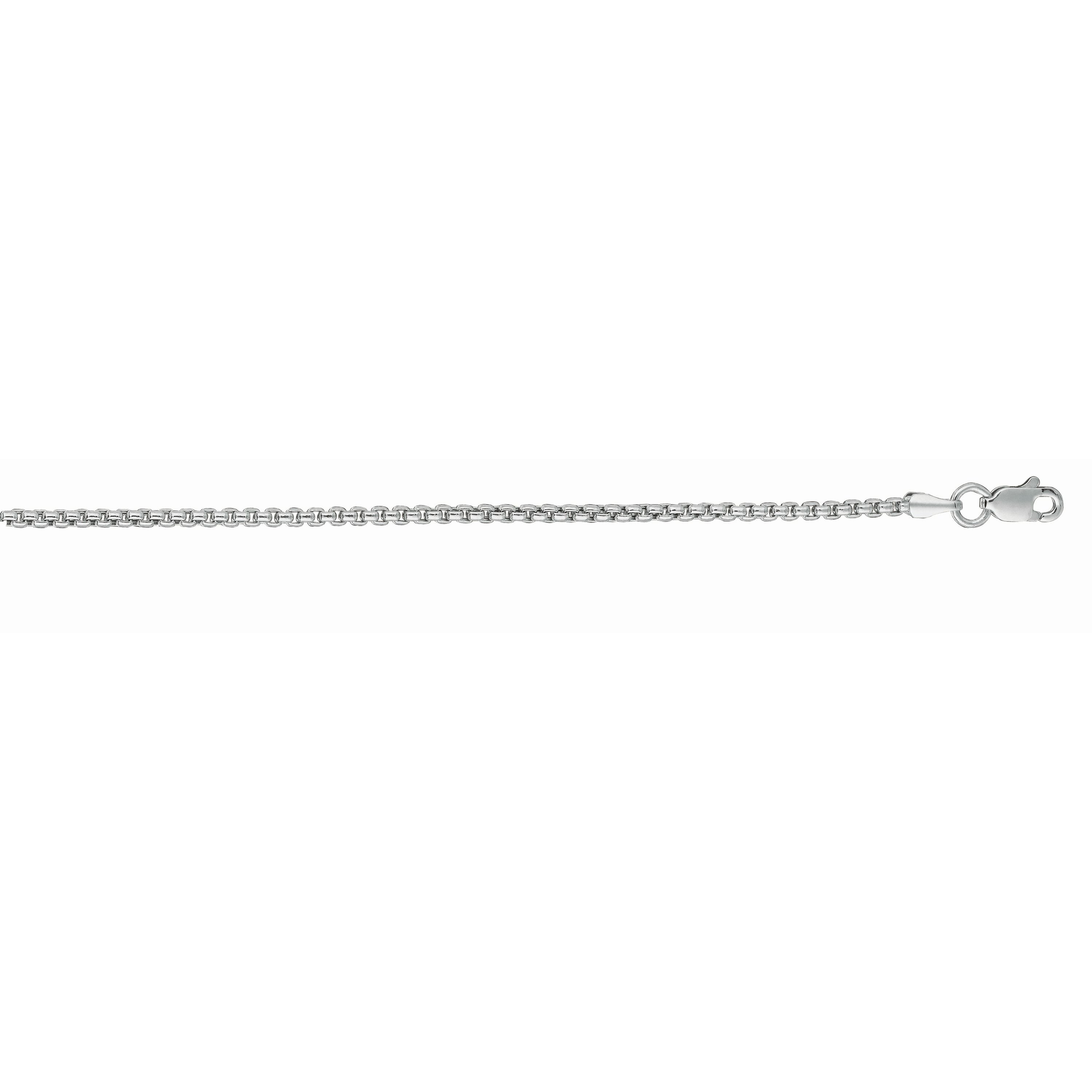 Springer's Collection Chain Springer's Collection 14K White Gold 1.3mm Lite Round Box Chain, 18"