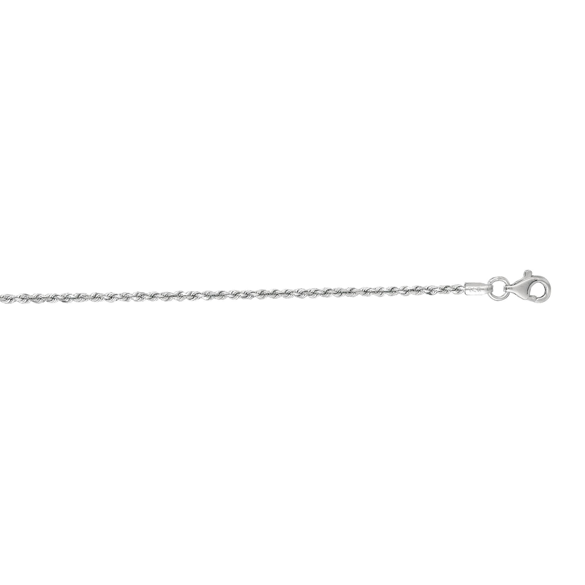 Springer's Collection Chain Springer's Collection 14K White Gold 1.6mm Diamond Cut Rope Chain, 18"