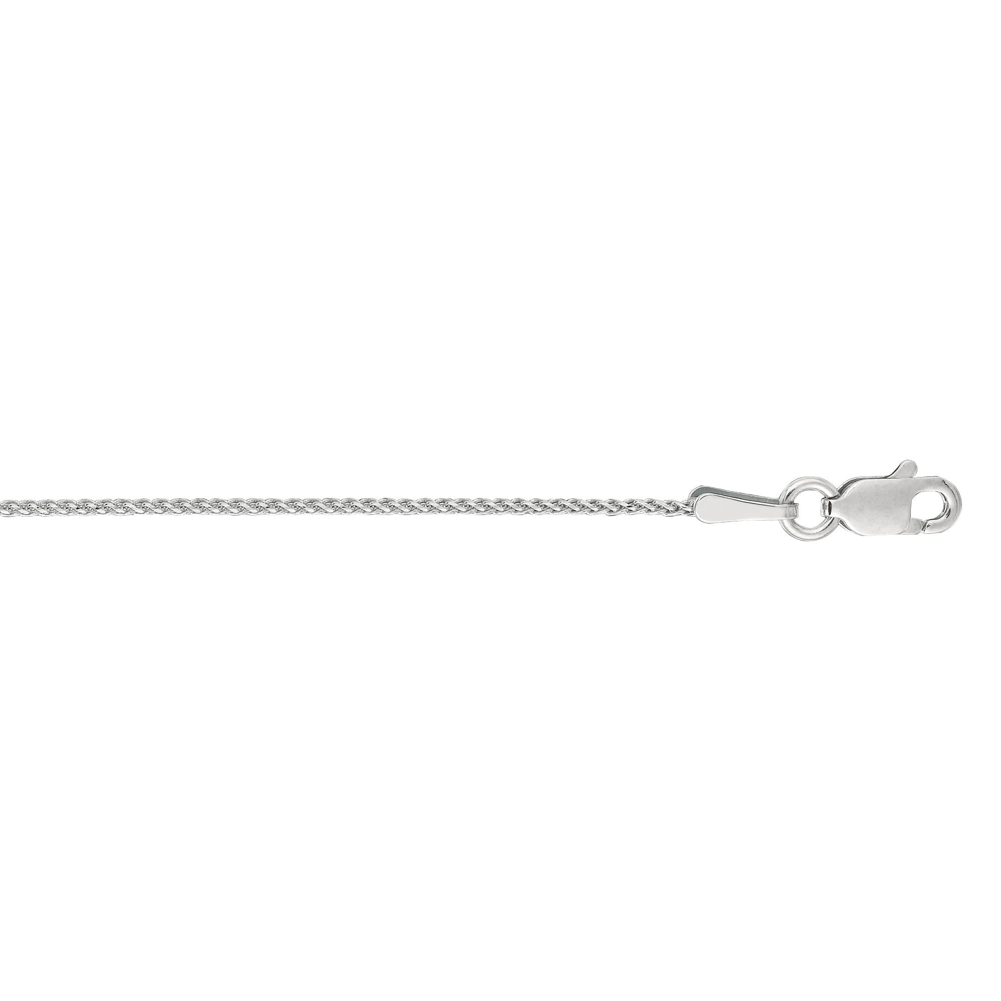 Springer's Collection Chain Springer's Collection 14K White Gold 1mm Diamond Cut Round Wheat Chain, 18"