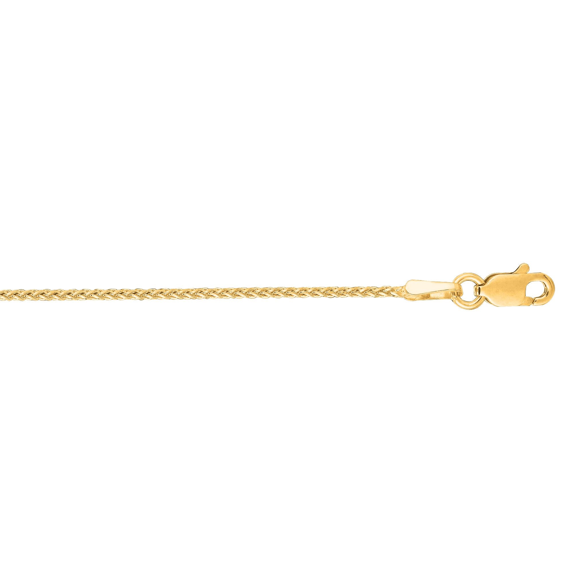 Springer's Collection Chain Springer's Collection 14K Yellow Gold 1.2mm Diamond Cut Round Wheat Chain, 18"