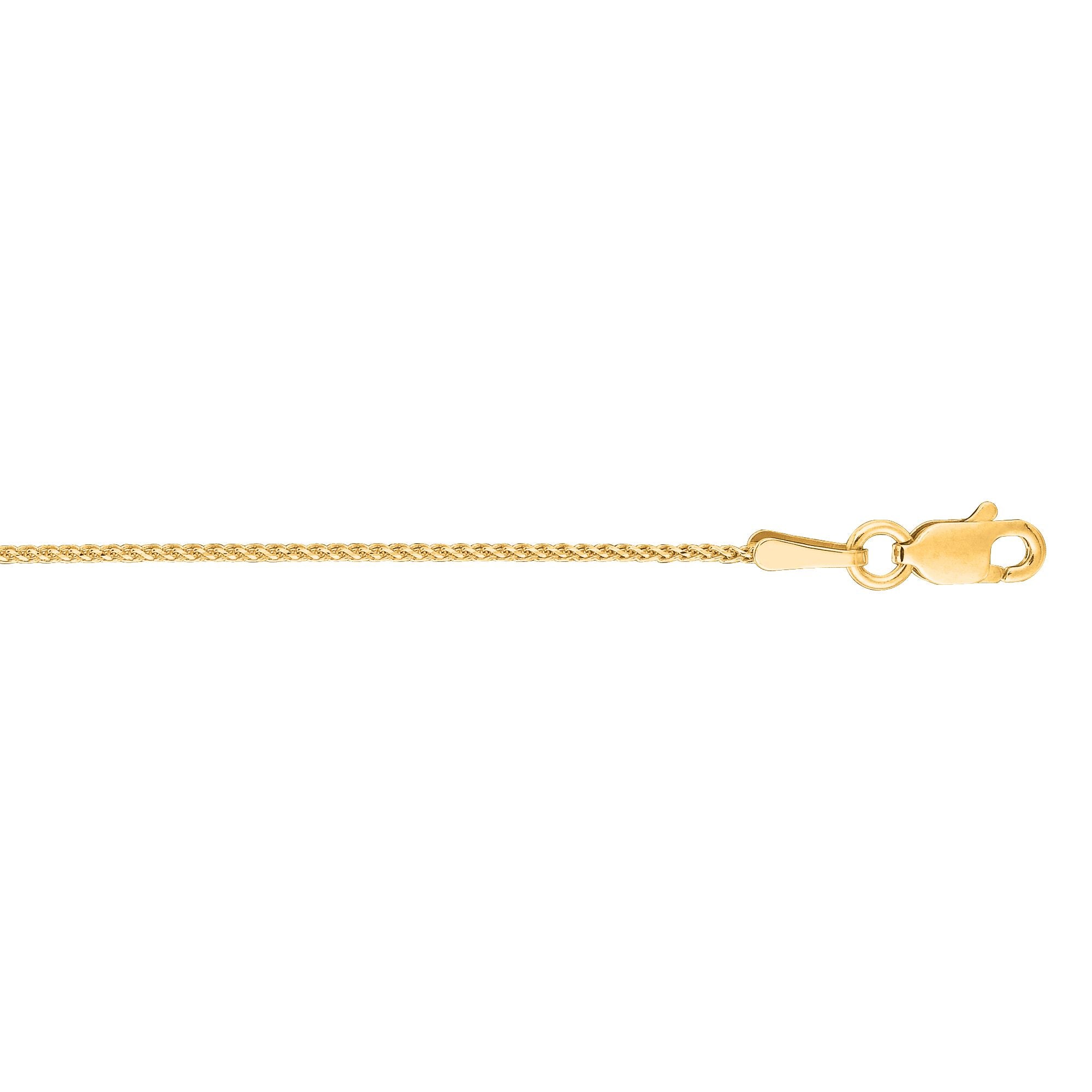 Springer's Collection Chain Springer's Collection 14K Yellow Gold 1mm Diamond Cut Round Wheat Chain, 18"