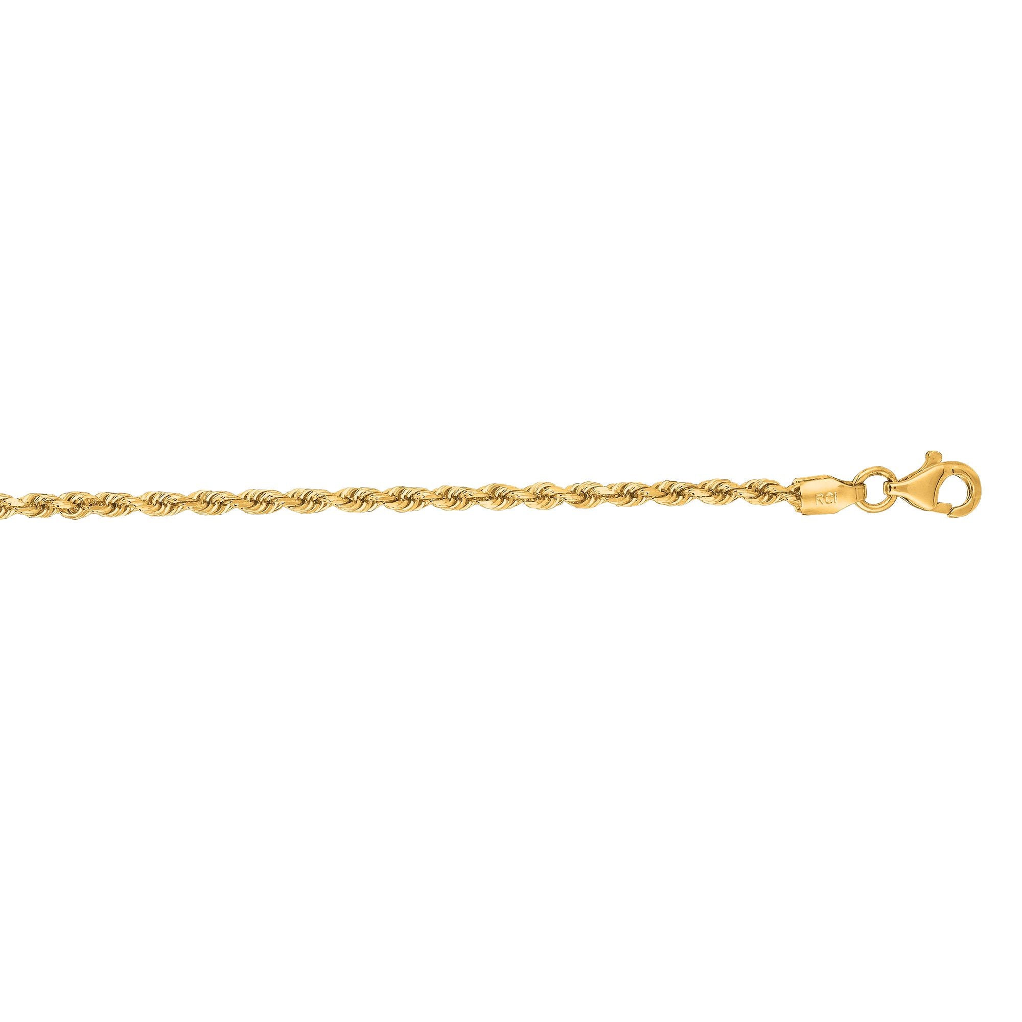 Springer's Collection Chain Springer's Collection 14K Yellow Gold 2mm Diamond Cut Rope Chain, 20"
