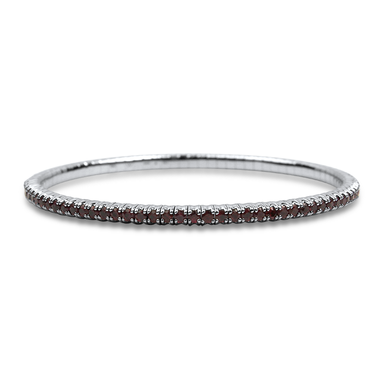 Springer's Collection Bracelet Springer's Collection 18k White Gold Ruby Stretch Bracelet