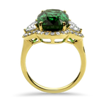 Springer's Collection Ring Springer's Collection 18K Yellow Gold Green Tourmaline and Diamond Ring 6.50