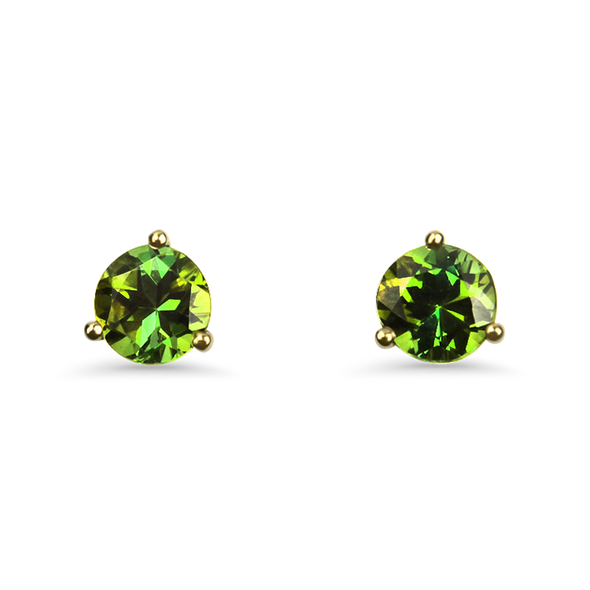 Springer's Collection Earring Springer's Collection 18K Yellow Gold Green Tourmaline Stud Earrings