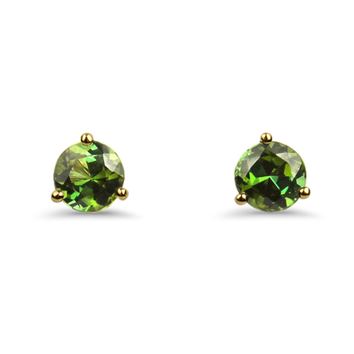 Springer's Collection Earring Springer's Collection 18K Yellow Gold Green Tourmaline Style Stud Earrings