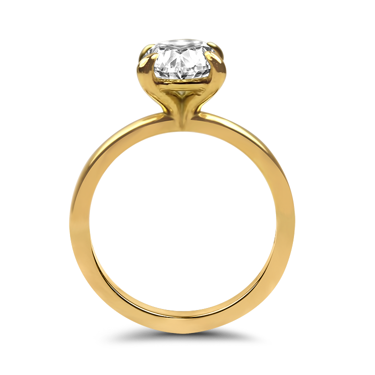 Springer's Collection Ring Springer's Collection 18k Yellow Gold Oval Diamond Engagement Ring 6.5