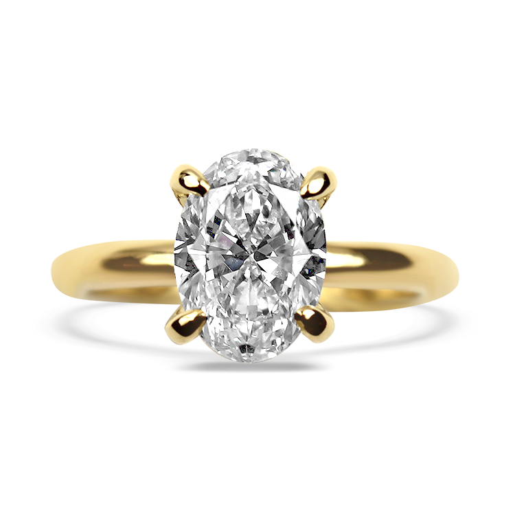 Springer's Collection Ring Springer's Collection 18k Yellow Gold Oval Diamond Engagement Ring 6.5