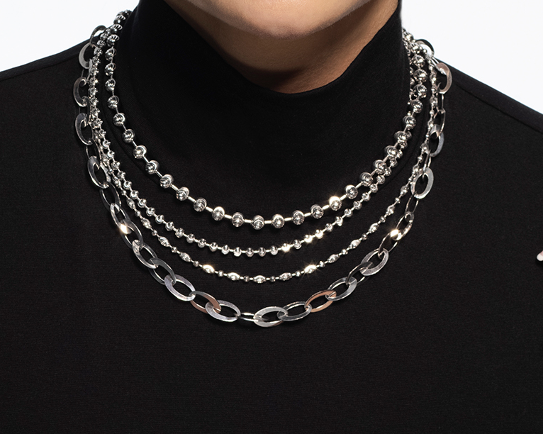 Springer's Collection Chain Springer's Collection Sterling Silver 2.5mm Moon Cut Bead Chain, 18"