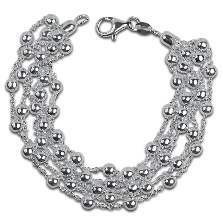 Springer's Collection Bracelet Sterling Silver Five Strand Beaded Bracelet