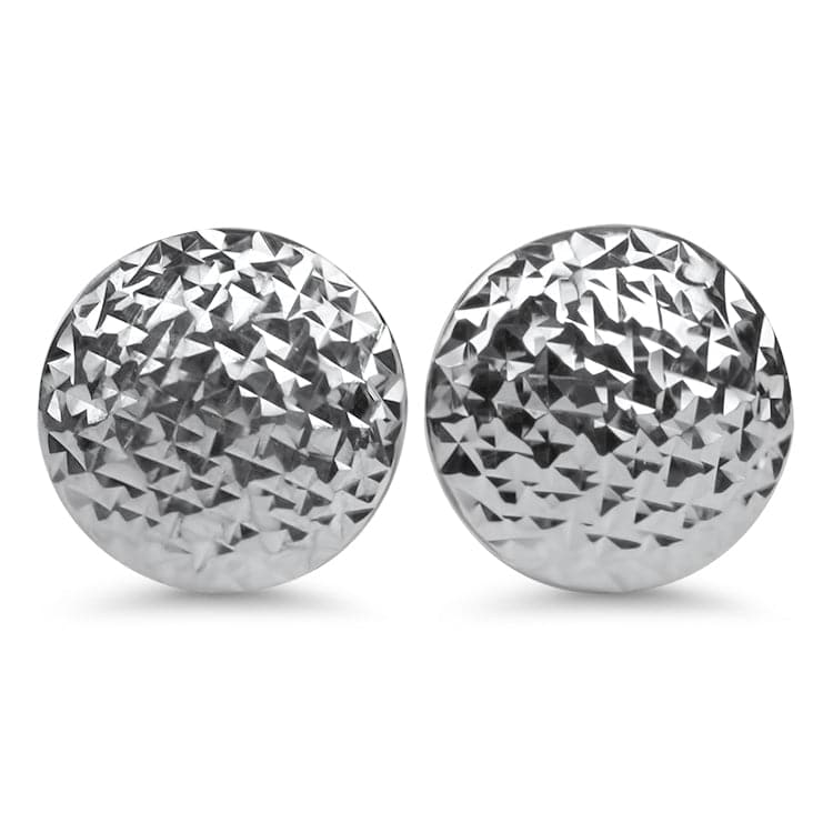 Springer's Collection Earring Sterling Silver Half Dome Diamond Cut Stud Earrings