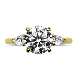 Springer's Collection Ring Suna Bros 18k Yellow Gold Three-Stone Diamond Engagement Ring 6
