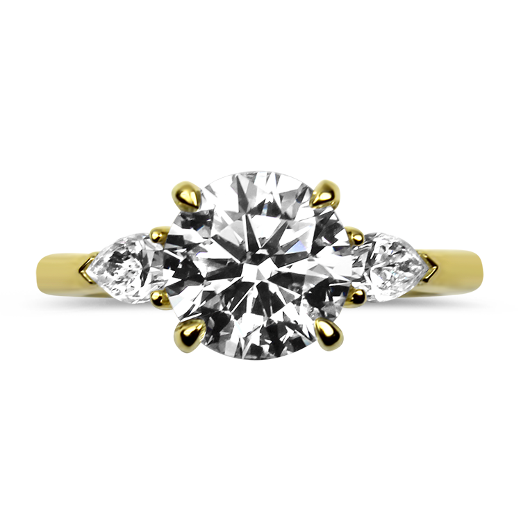 Springer's Collection Ring Suna Bros 18k Yellow Gold Three-Stone Diamond Engagement Ring 6