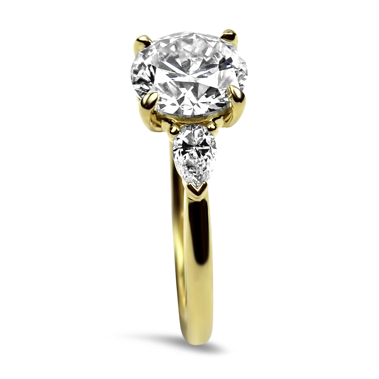 Springer's Collection Ring Suna Bros 18k Yellow Gold Three-Stone Diamond Engagement Ring 6