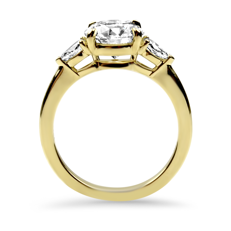 Springer's Collection Ring Suna Bros 18k Yellow Gold Three-Stone Diamond Engagement Ring 6