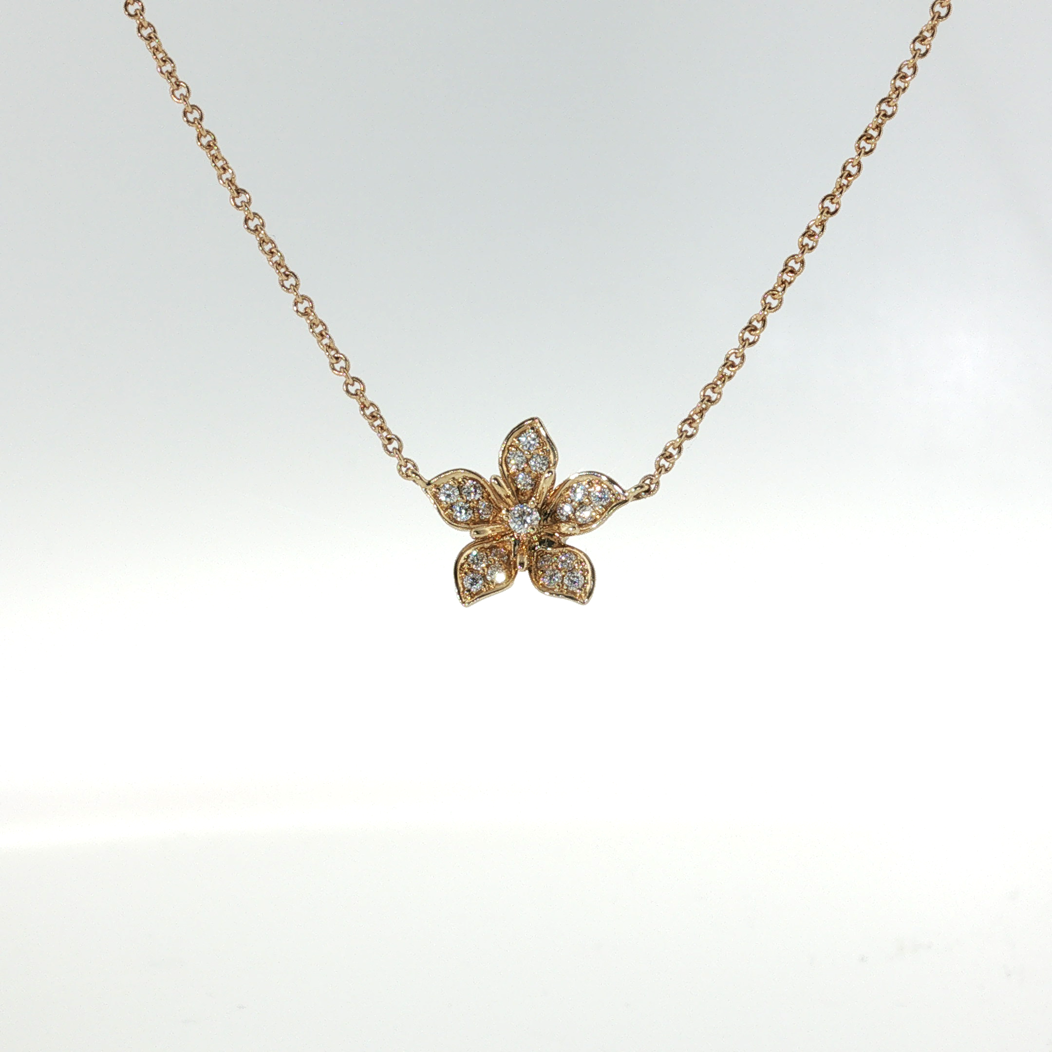 Springer's Forever 14K Yellow Gold Diamond Flower Necklace - 0.14ctw, 17.5"