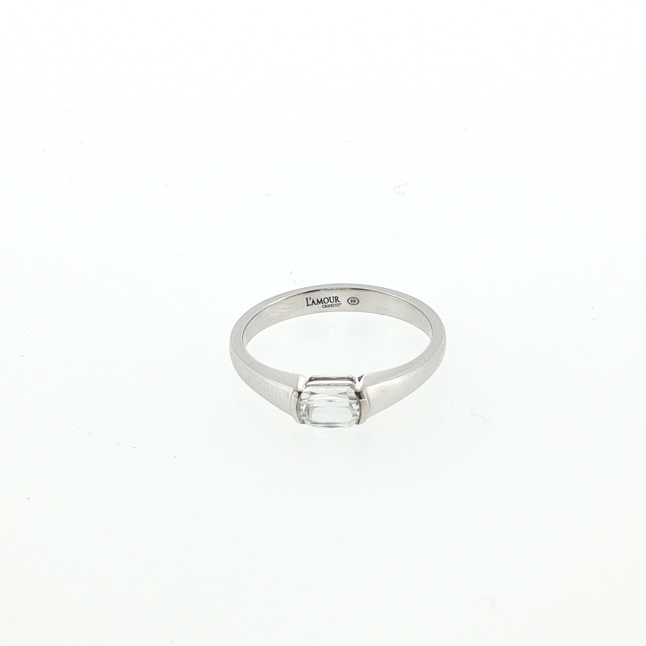 Christopher Designs 14K White Gold Crisscut East-West Diamond Solitaire Ring