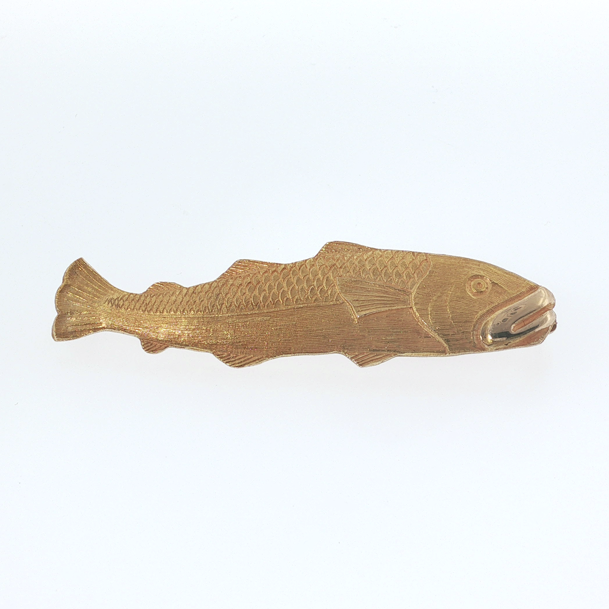 Springer's Brooches Estate 10k Yellow Gold Estate Fish Pin Brooch