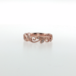 Springer's Wedding Bands Estate 14K Rose Gold Diamond Scroll Band